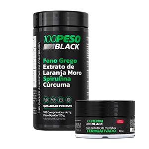 1 Pote 100PESO Black + <br class='desk'> 1 Pote 100MEDIDA Black